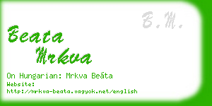 beata mrkva business card