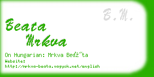 beata mrkva business card